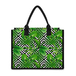 Exotic Tropical Leaves Pattern Print Canvas Tote Bag