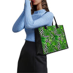 Exotic Tropical Leaves Pattern Print Canvas Tote Bag