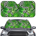 Exotic Tropical Leaves Pattern Print Car Windshield Sun Shade
