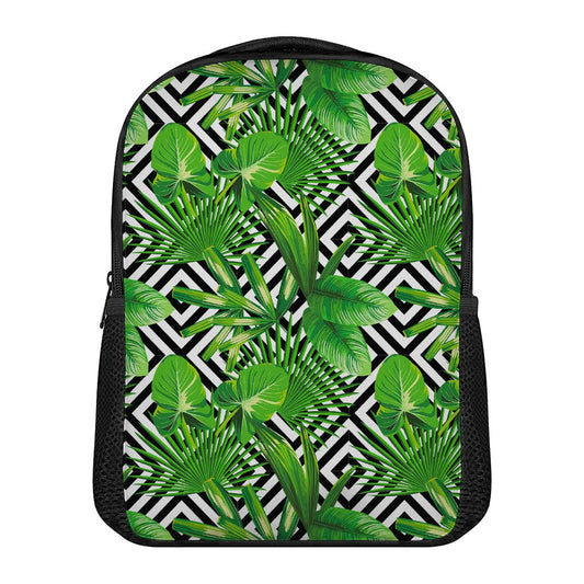 Exotic Tropical Leaves Pattern Print Casual Backpack