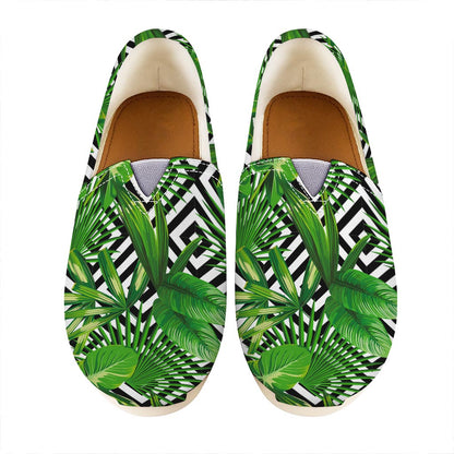 Exotic Tropical Leaves Pattern Print Casual Shoes