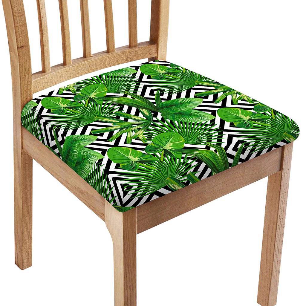 Exotic Tropical Leaves Pattern Print Chair Cushion Cover