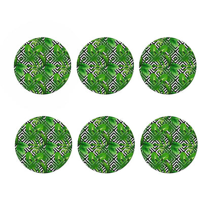Exotic Tropical Leaves Pattern Print Coaster Set