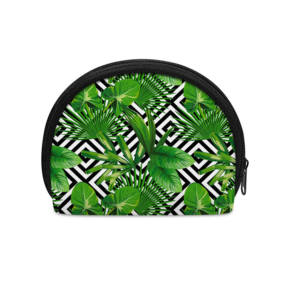 Exotic Tropical Leaves Pattern Print Coin Purse