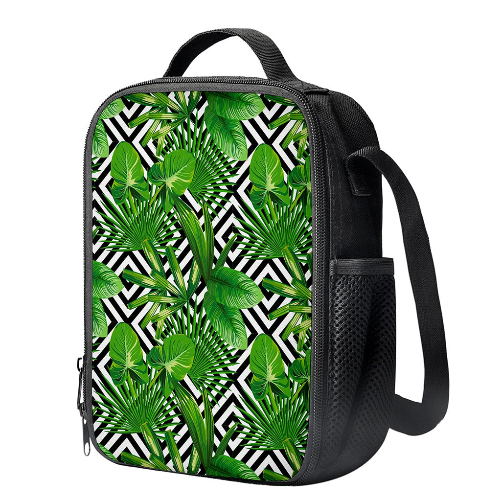 Exotic Tropical Leaves Pattern Print Crossbody Lunch Bag