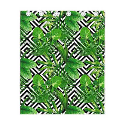 Exotic Tropical Leaves Pattern Print Curtain