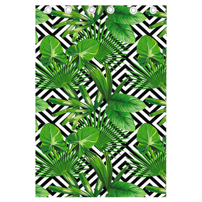 Exotic Tropical Leaves Pattern Print Curtain