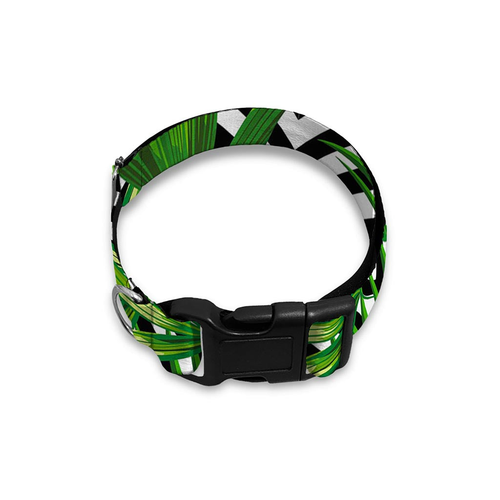 Exotic Tropical Leaves Pattern Print Dog Collar
