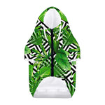 Exotic Tropical Leaves Pattern Print Dog Zip Up Hoodie