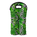 Exotic Tropical Leaves Pattern Print Double Neoprene Wine Tote