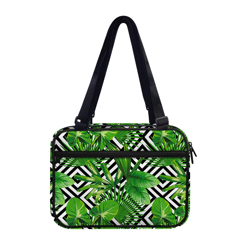Exotic Tropical Leaves Pattern Print Double Strap Bible Bag