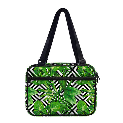 Exotic Tropical Leaves Pattern Print Double Strap Bible Bag
