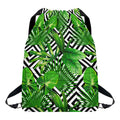 Exotic Tropical Leaves Pattern Print Drawstring Backpack