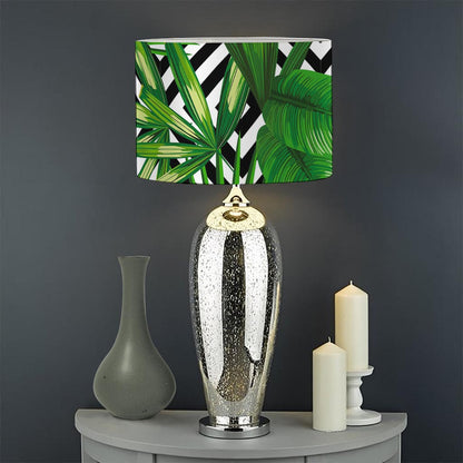Exotic Tropical Leaves Pattern Print Drum Lamp Shade