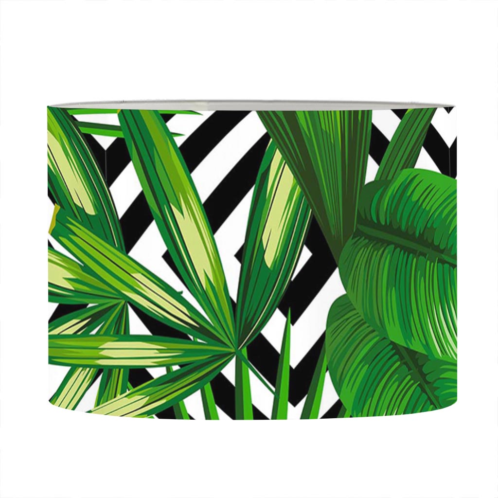 Exotic Tropical Leaves Pattern Print Drum Lamp Shade