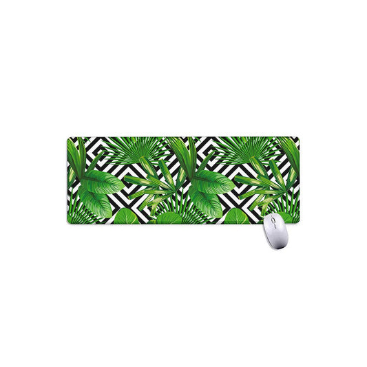 Exotic Tropical Leaves Pattern Print Extended Mouse Pad
