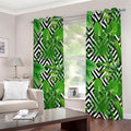Exotic Tropical Leaves Pattern Print Extra Wide Grommet Curtains