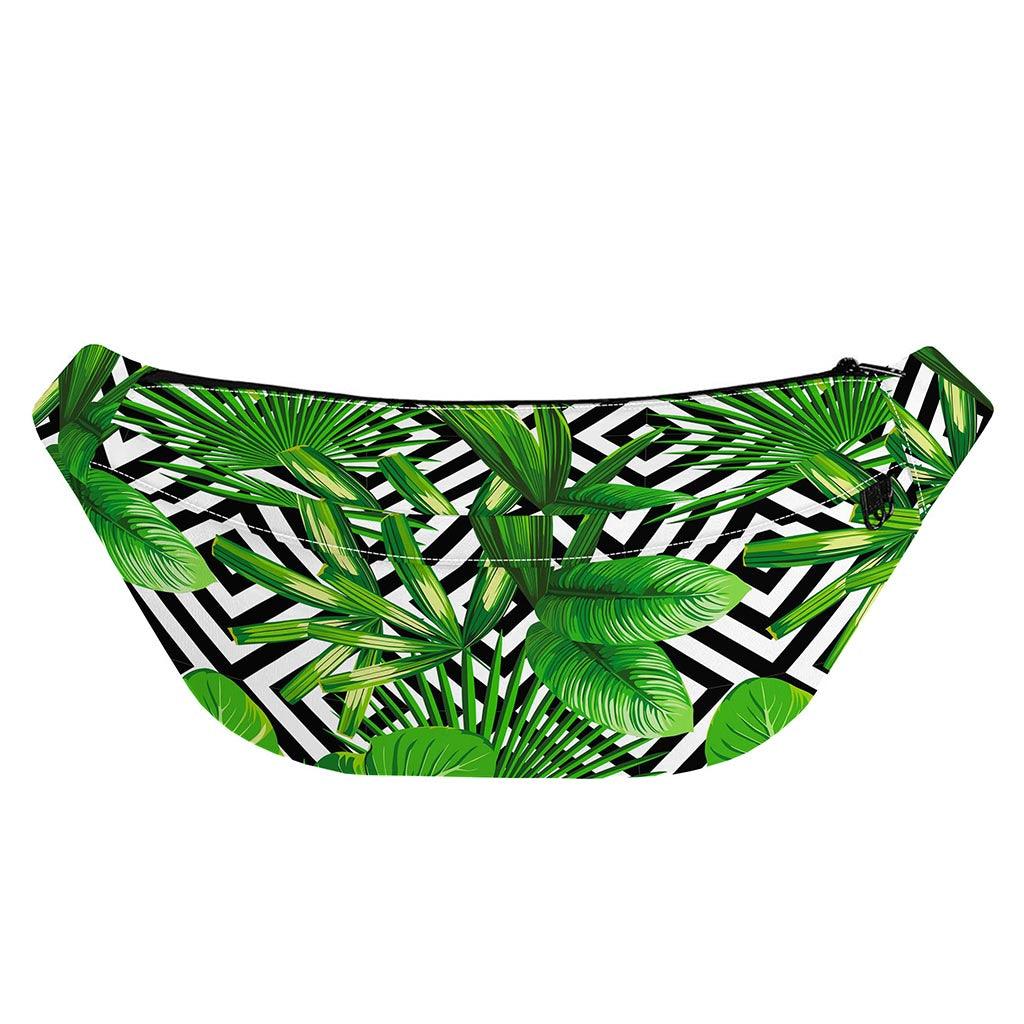 Exotic Tropical Leaves Pattern Print Fanny Pack