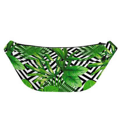 Exotic Tropical Leaves Pattern Print Fanny Pack