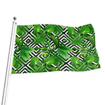 Exotic Tropical Leaves Pattern Print Flag