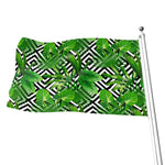 Exotic Tropical Leaves Pattern Print Flag