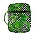 Exotic Tropical Leaves Pattern Print Front Pocket Bible Bag