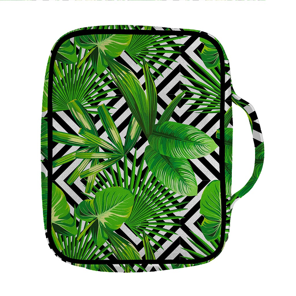 Exotic Tropical Leaves Pattern Print Front Pocket Bible Bag