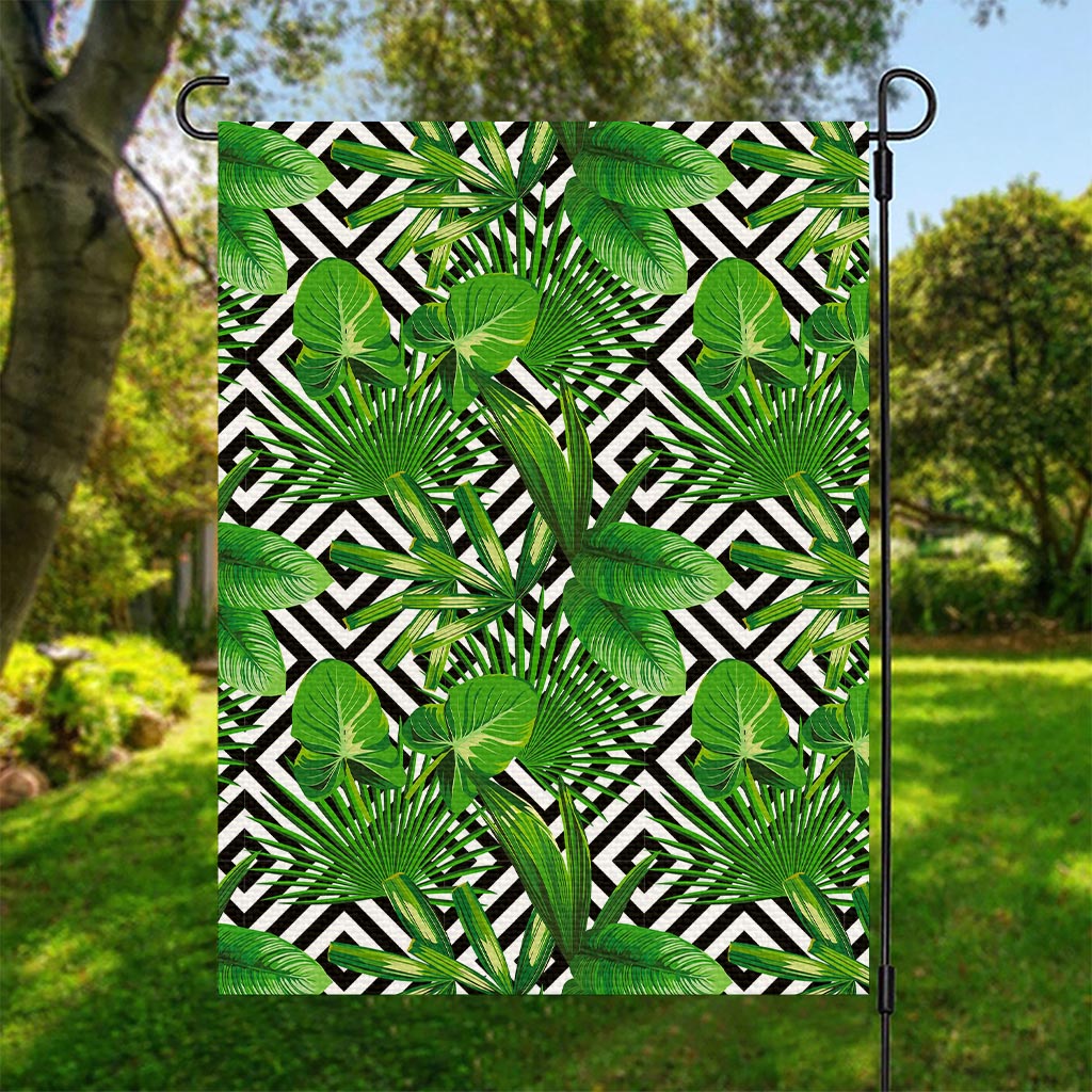 Exotic Tropical Leaves Pattern Print Garden Flag