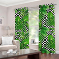 Exotic Tropical Leaves Pattern Print Grommet Curtains