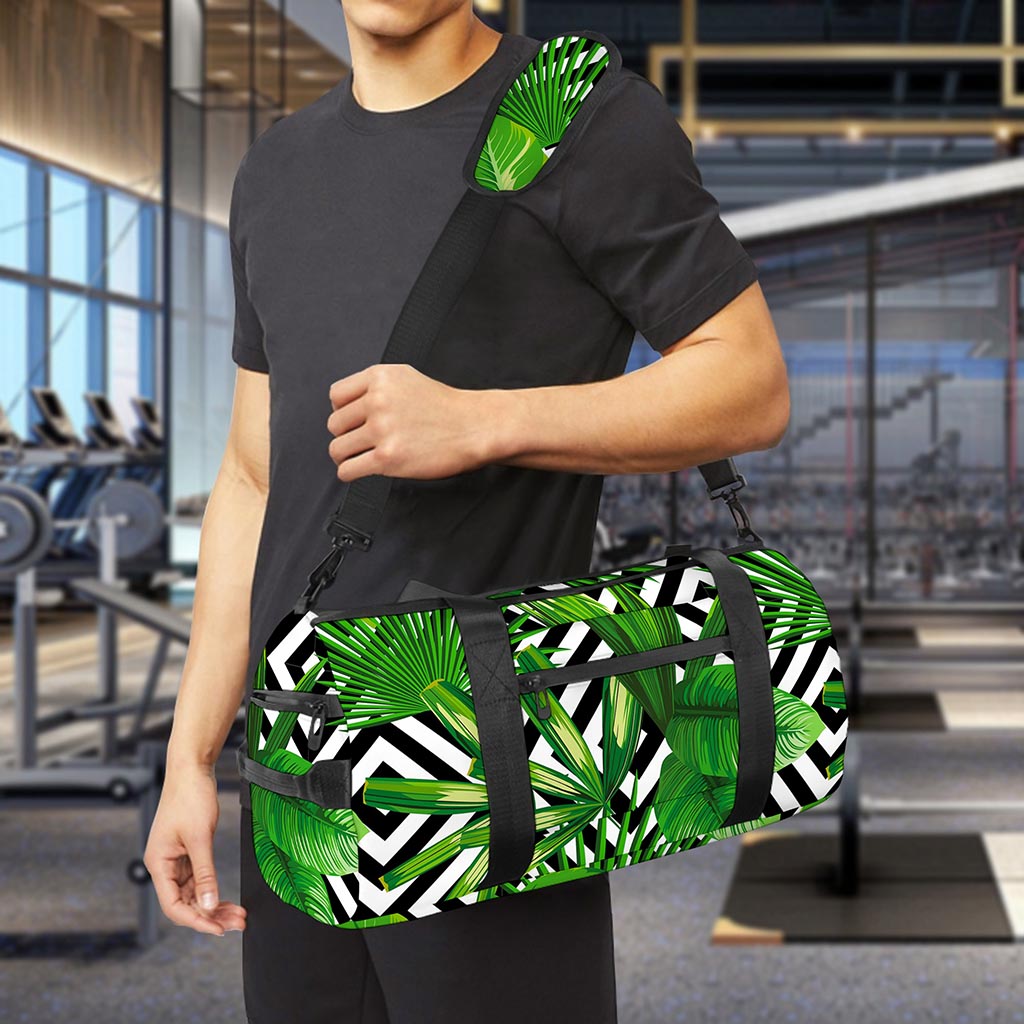 Exotic Tropical Leaves Pattern Print Gym Bag