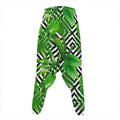 Exotic Tropical Leaves Pattern Print Hammer Pants