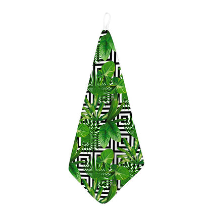 Exotic Tropical Leaves Pattern Print Hand Towel