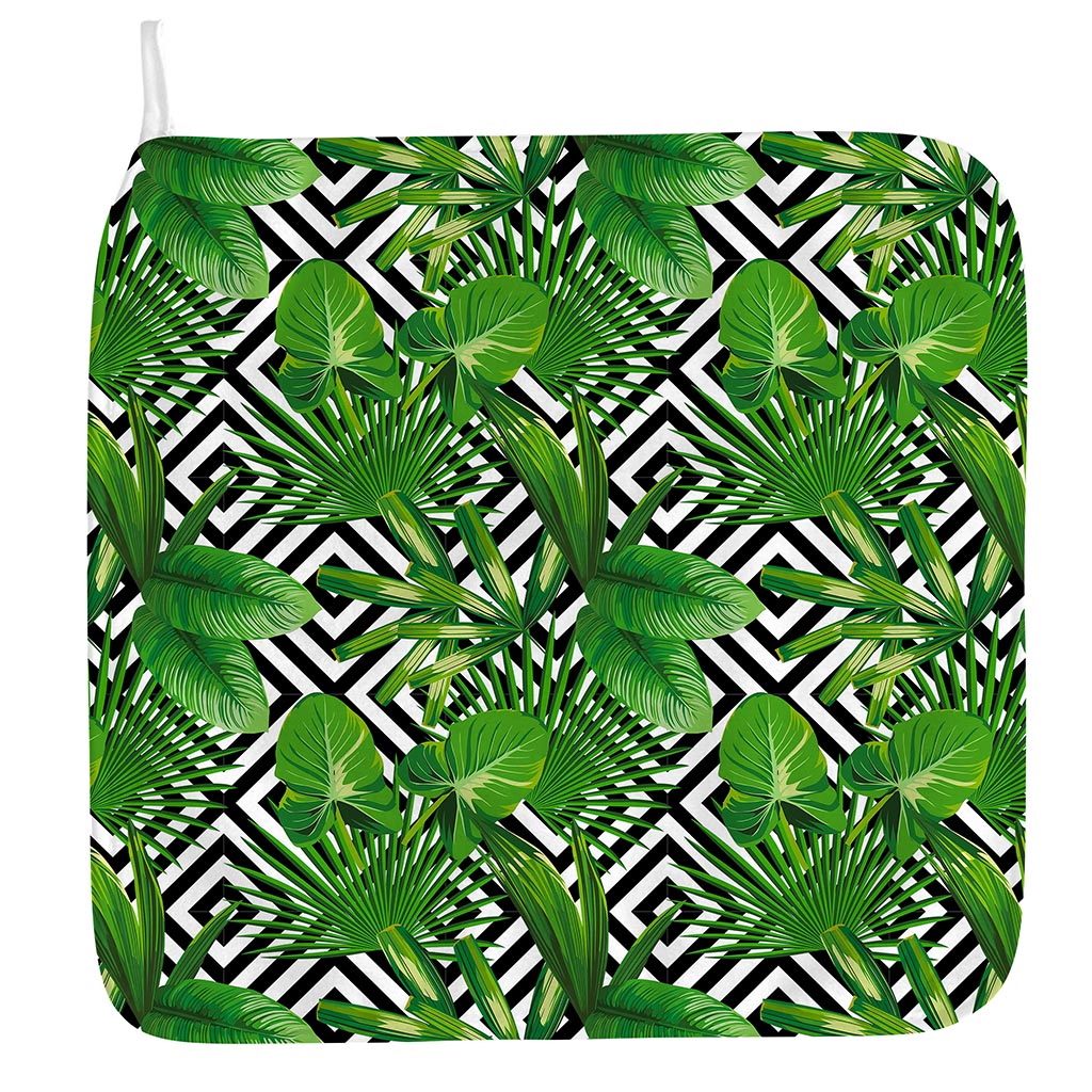 Exotic Tropical Leaves Pattern Print Hand Towel