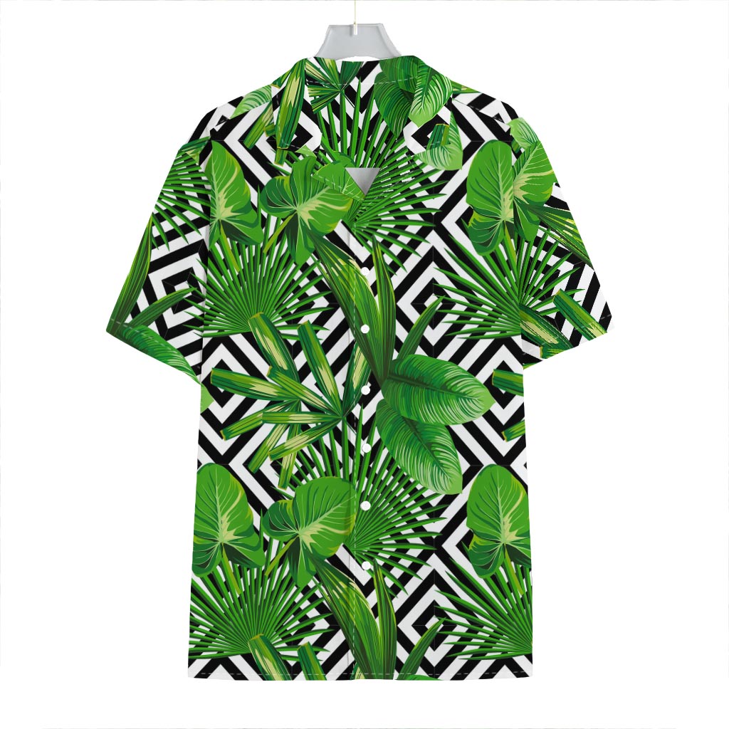 Exotic Tropical Leaves Pattern Print Hawaiian Shirt