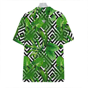 Exotic Tropical Leaves Pattern Print Hawaiian Shirt