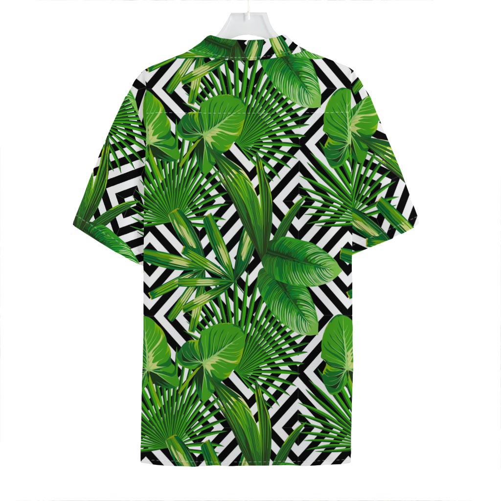 Exotic Tropical Leaves Pattern Print Hawaiian Shirt