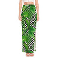 Exotic Tropical Leaves Pattern Print High Slit Maxi Skirt