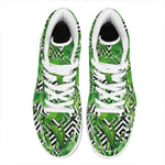 Exotic Tropical Leaves Pattern Print High Top Leather Sneakers
