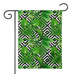 Exotic Tropical Leaves Pattern Print House Flag