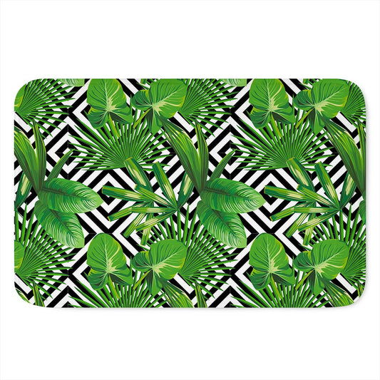 Exotic Tropical Leaves Pattern Print Indoor Door Mat