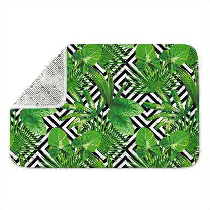 Exotic Tropical Leaves Pattern Print Indoor Door Mat