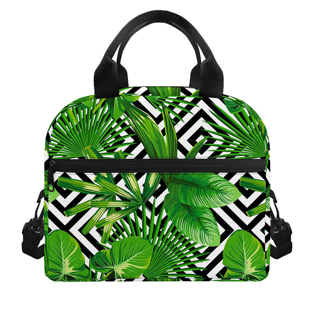 Exotic Tropical Leaves Pattern Print Insulated Lunch Bag