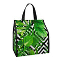 Exotic Tropical Leaves Pattern Print Insulated Lunch Tote