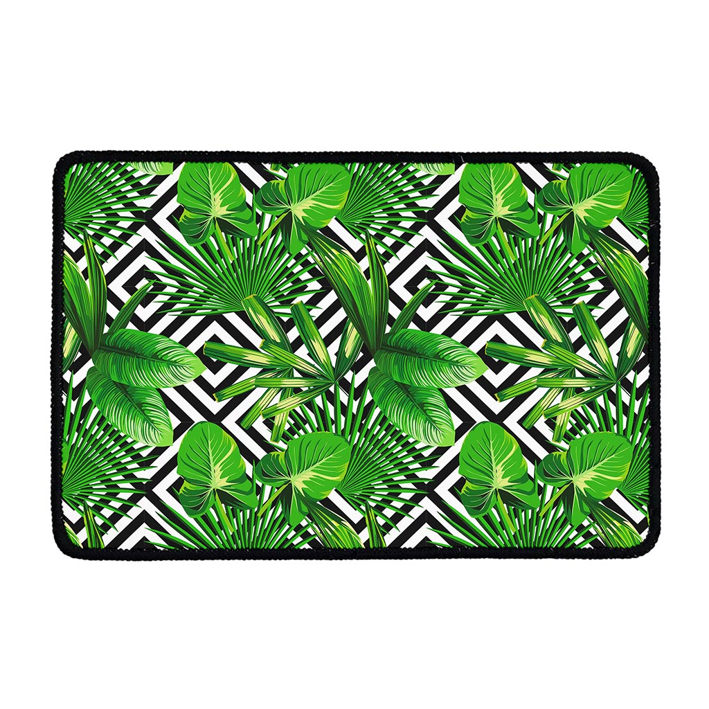Exotic Tropical Leaves Pattern Print Kitchen Mat