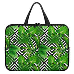 Exotic Tropical Leaves Pattern Print Laptop Sleeve With Handle