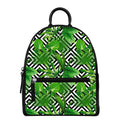 Exotic Tropical Leaves Pattern Print Leather Backpack