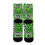 Exotic Tropical Leaves Pattern Print Long Socks