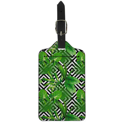 Exotic Tropical Leaves Pattern Print Luggage Tag