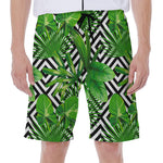 Exotic Tropical Leaves Pattern Print Men's Beach Shorts