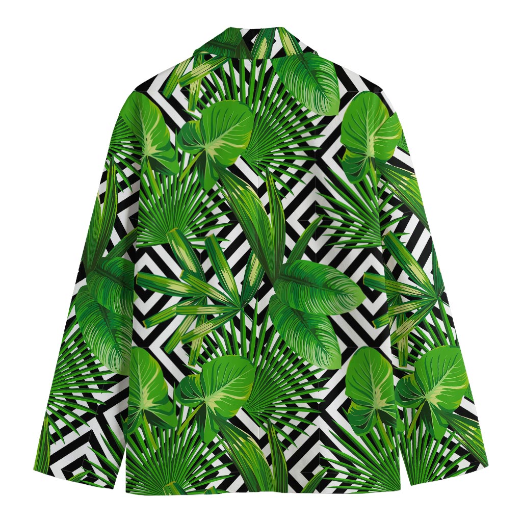 Exotic Tropical Leaves Pattern Print Men's Blazer